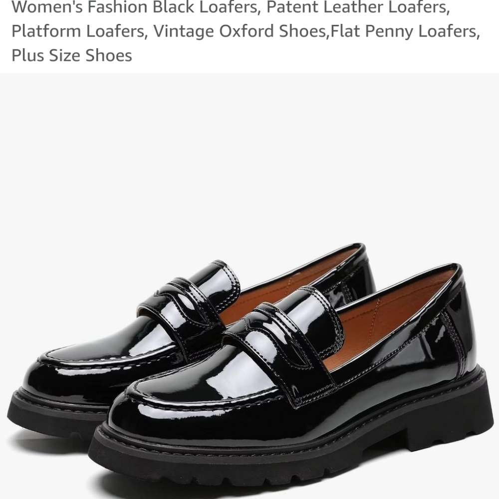 Women's Black Patent Leather Loafers